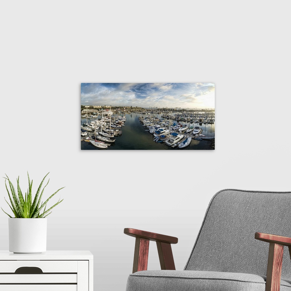 A modern room featuring Oceanside Harbor Panoramic. Oceanside is 35 miles North of San Diego, California, USA.
