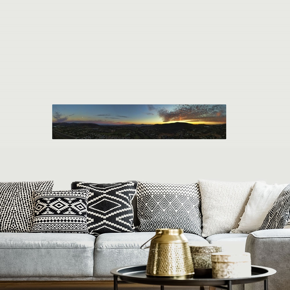 A bohemian room featuring Sunset Panoramic in San Marcos, California. This is a 4 image aerial panoramic capture. San Marco...