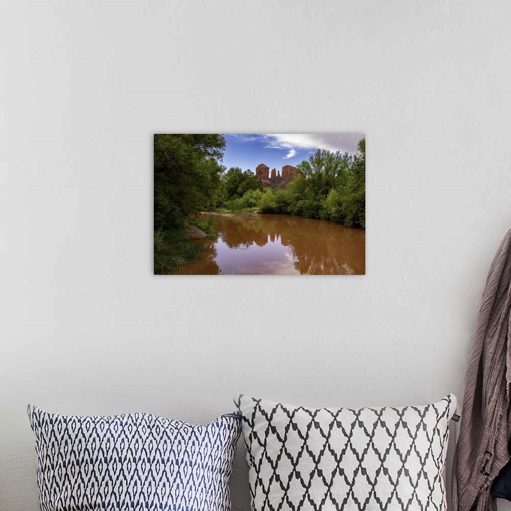 A bohemian room featuring Sedona Arizona - Red Rock Crossing Reflections and Cathedral Rock