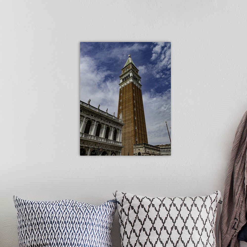 A bohemian room featuring St Mark's Campanile - Campanile di San Marco, the bell tower of St Mark's Basilica in Venice, Italy.