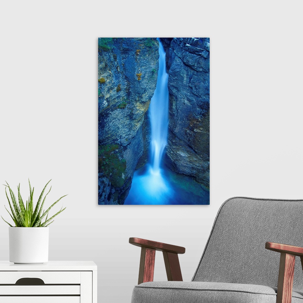 A modern room featuring A Beautiful Waterfall, Alberta,  Canada