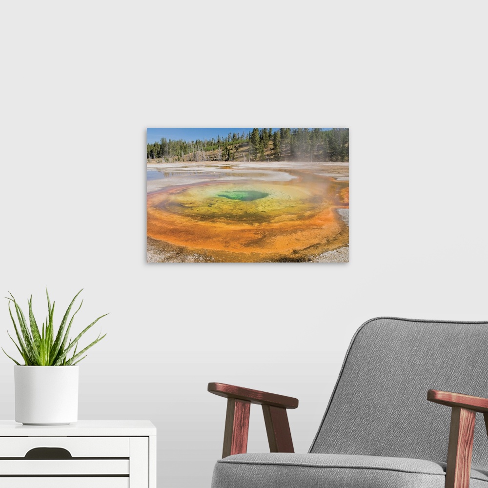 A modern room featuring A Chromatic Pool, Yellowstone National Park, Wyoming
