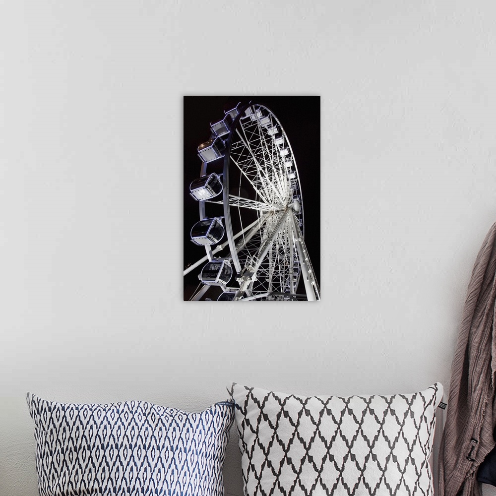 A bohemian room featuring A Ferris Wheel Illuminated At Night, Middlesbrough, North Yorkshire, England