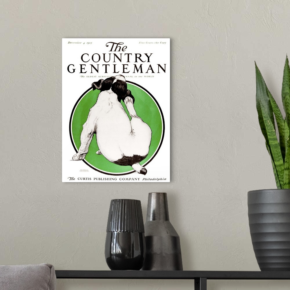 A modern room featuring Cover of Country Gentleman agricultural magazine from the early 20th century.