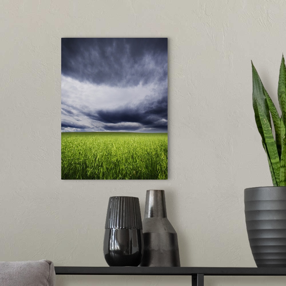 A modern room featuring A Stormy Sky
