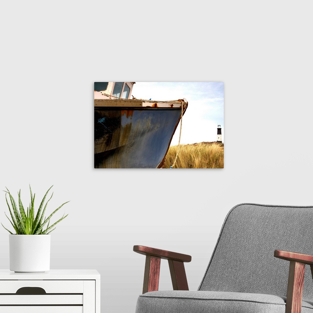 A modern room featuring Abandoned Boat, Humberside, England