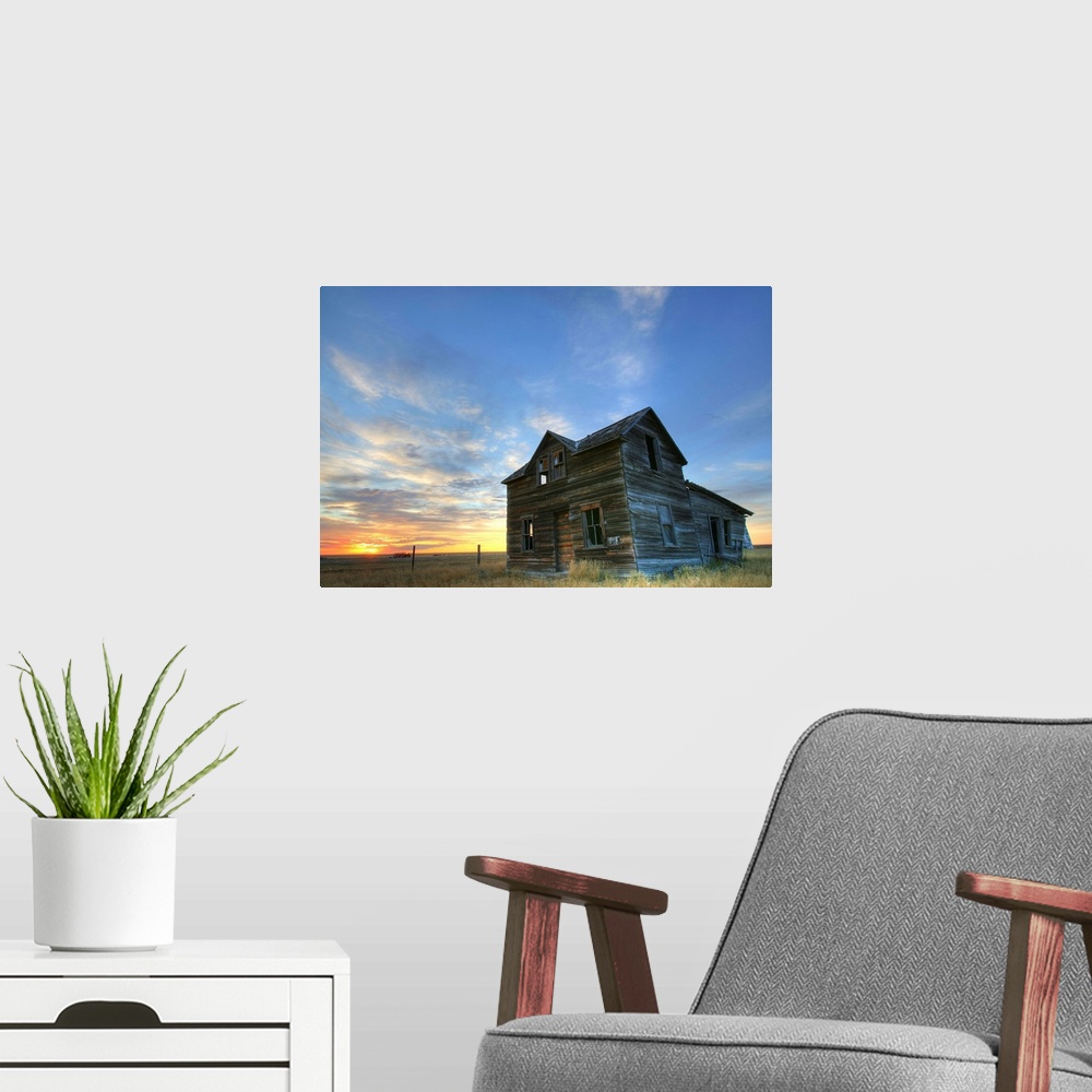 A modern room featuring Abandoned House At Sunset, Val Marie, Saskatchewan, Canada