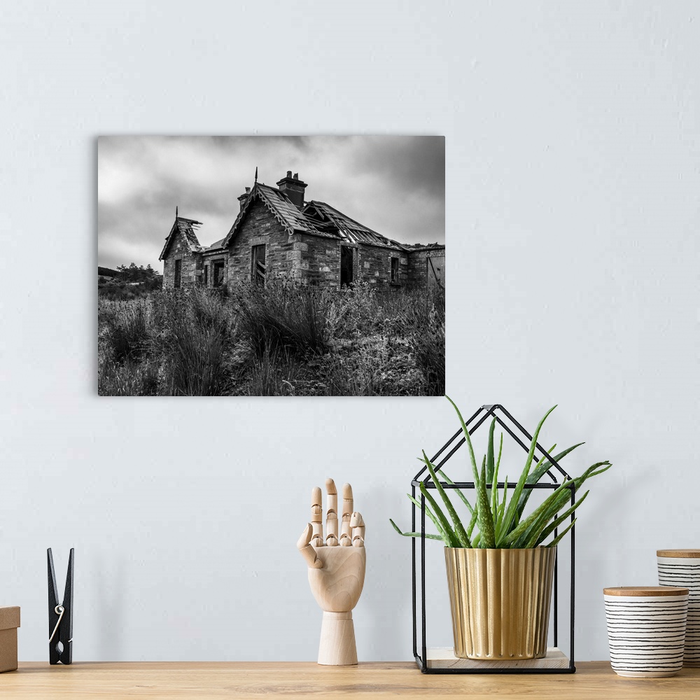 A bohemian room featuring Abandoned house in ruins, Glenamoy, county mayo, Ireland.