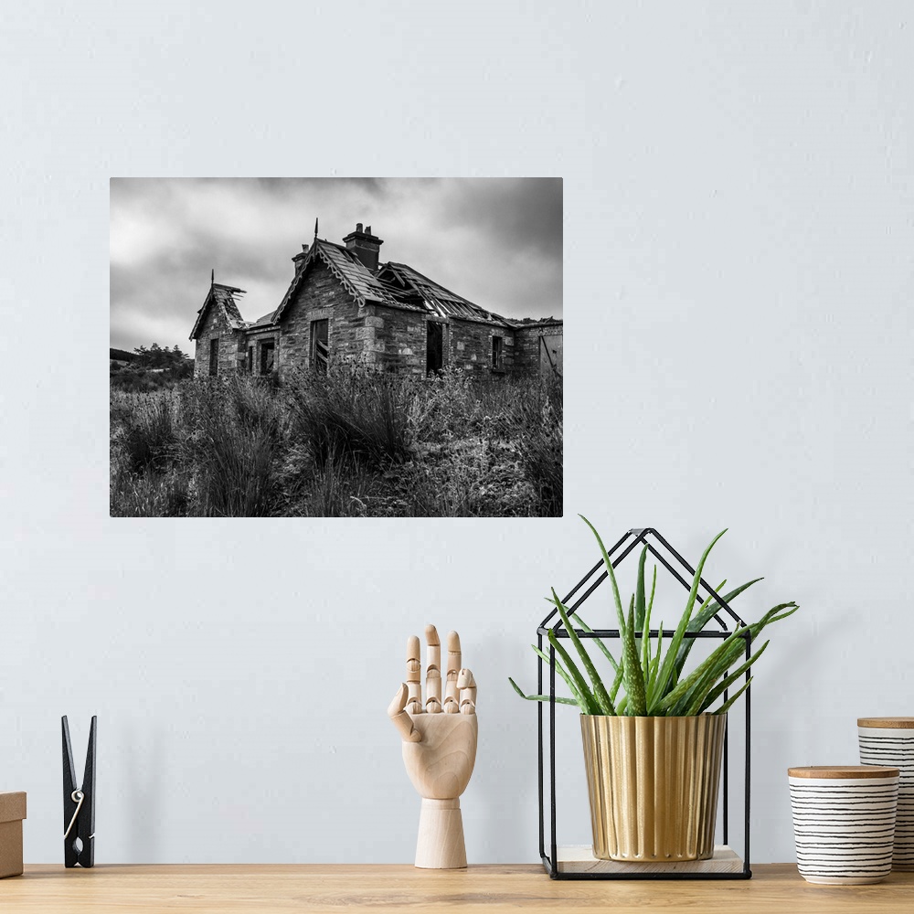 A bohemian room featuring Abandoned house in ruins, Glenamoy, county mayo, Ireland.