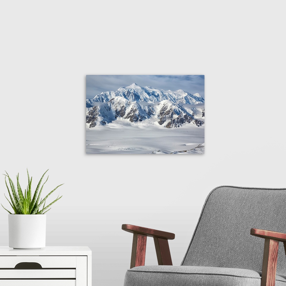 A modern room featuring Aerial view of Mount Logan in Kluane National Park. Yukon, Canada.