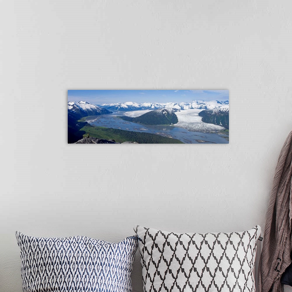 A bohemian room featuring Aerial view of Taku River, Taku Glacier and Hole in the Wall Glacier, Inside Passage