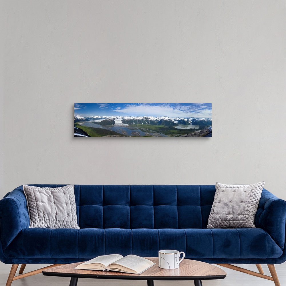 A modern room featuring Taku River, Taku, Hole in the Wall and Twin Glaciers (left to right), Inside Passage, Juneau, Ala...