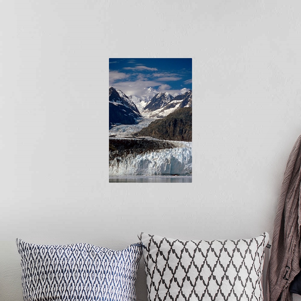 A bohemian room featuring Photograph of Southeast Glacier Bay National Park, Margerie Glacier Tarr Inlet.  Photograph of sn...