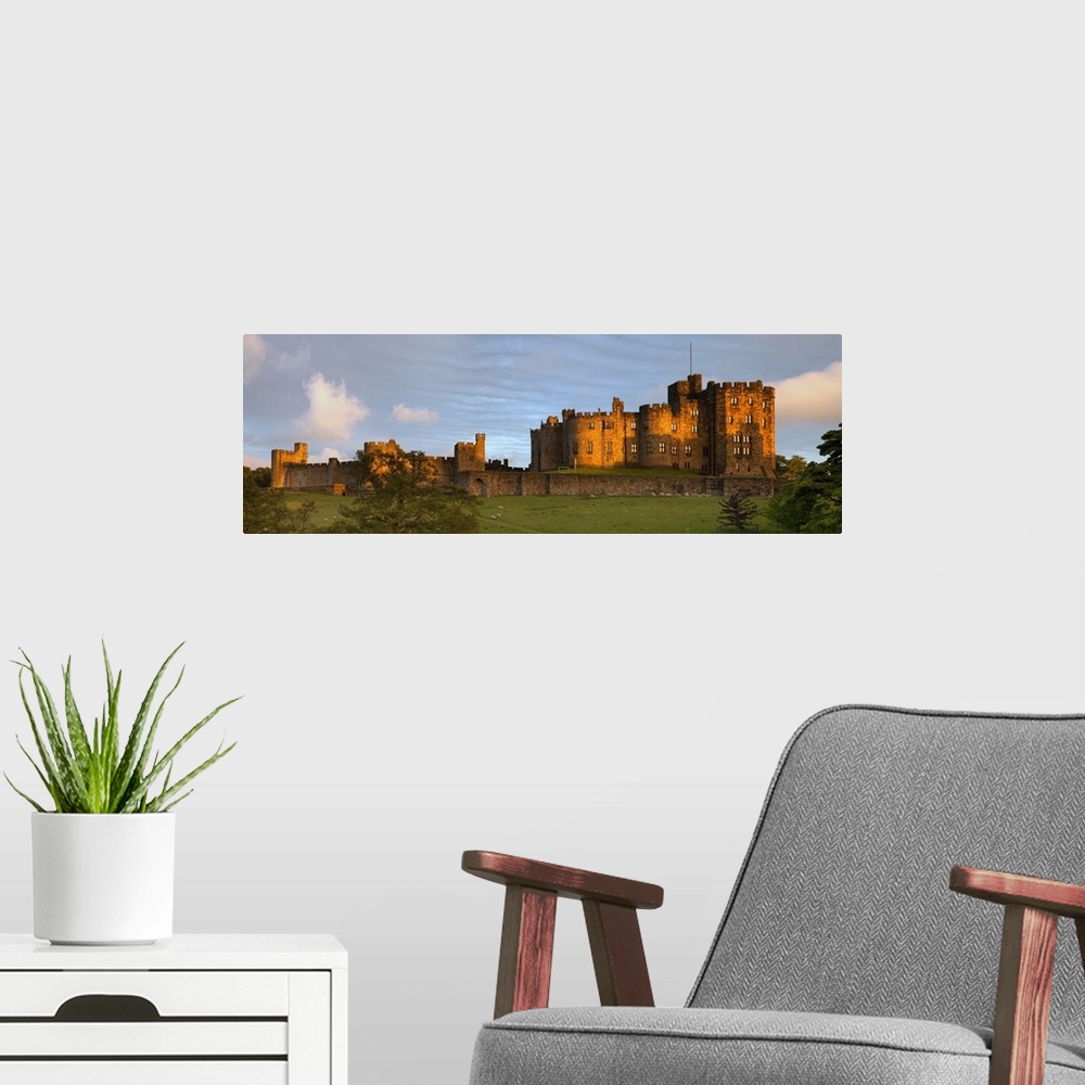 A modern room featuring Alnwick Castle; Alnwick, Northumberland, England