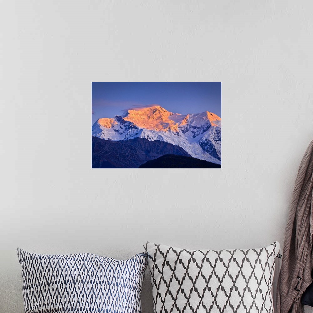 A bohemian room featuring Alpenglow on Mount Blackburn at sunrise, Wrangell St. Elias National Park & Preserve, Southcentra...