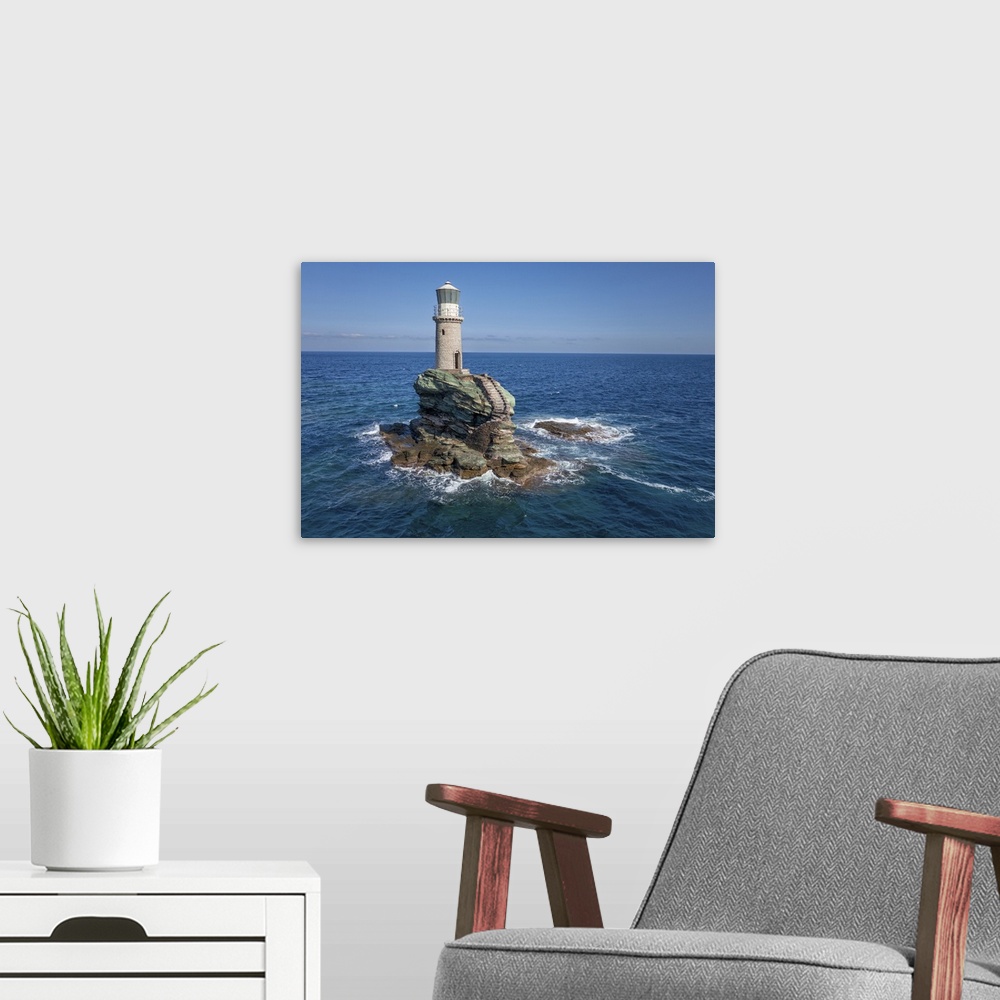 A modern room featuring Andros Lighthouse.
