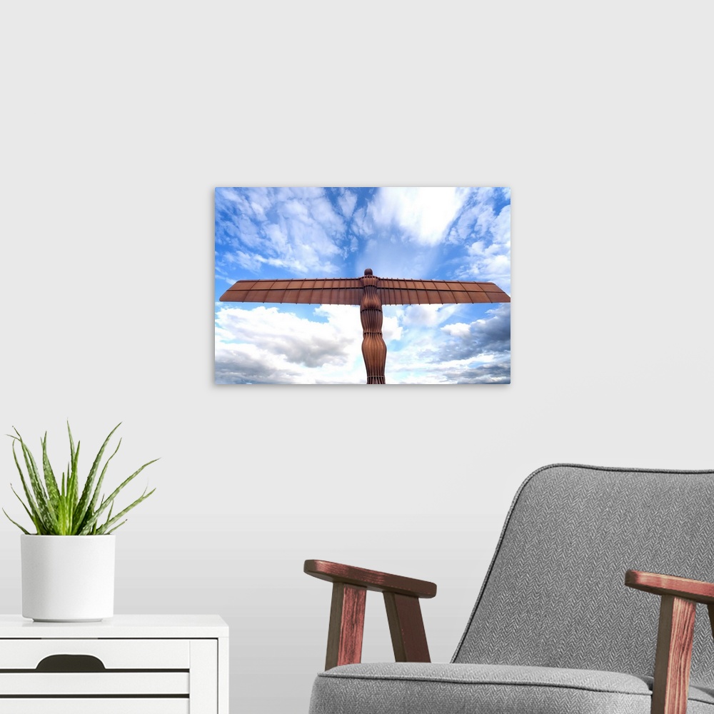 A modern room featuring Angel Of The North Sculpture. Gateshead, Tyne And Wear, England.