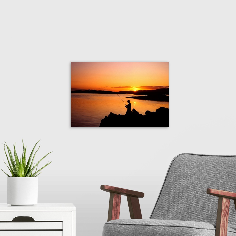 A modern room featuring Angler At Sunset, Roaring Water Bay, Co Cork, Ireland