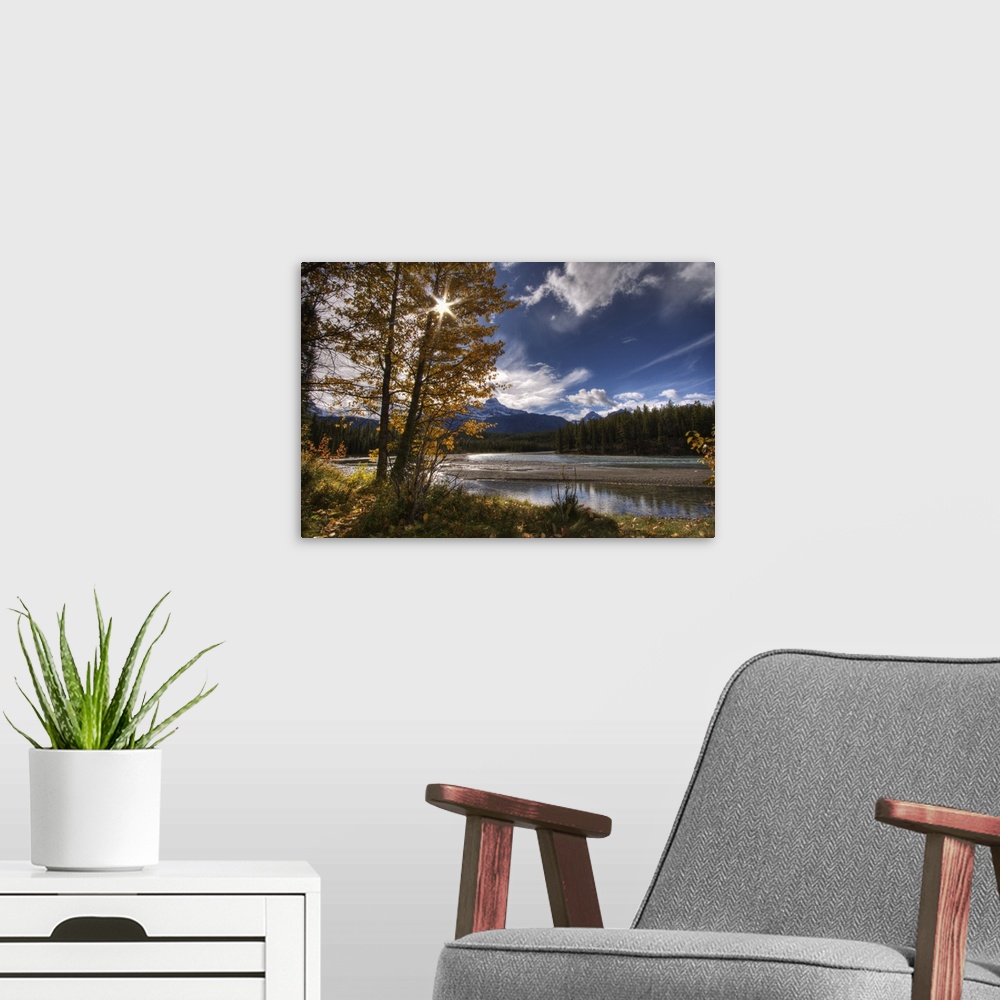 A modern room featuring Athabasca River With Mount Fryatt In The Background, Jasper National  Park, Canada