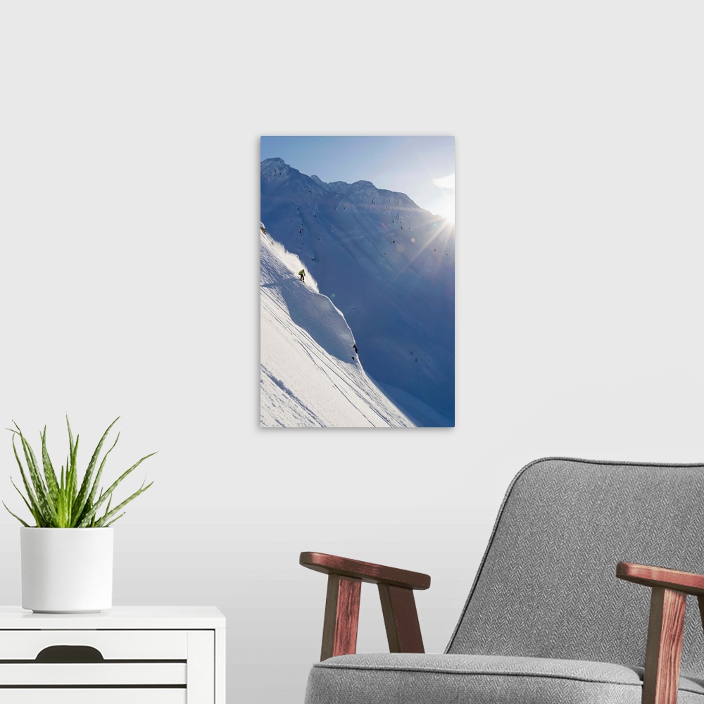 A modern room featuring Backcountry Skiing In The Chugach Mountains In Late Winter, Alaska