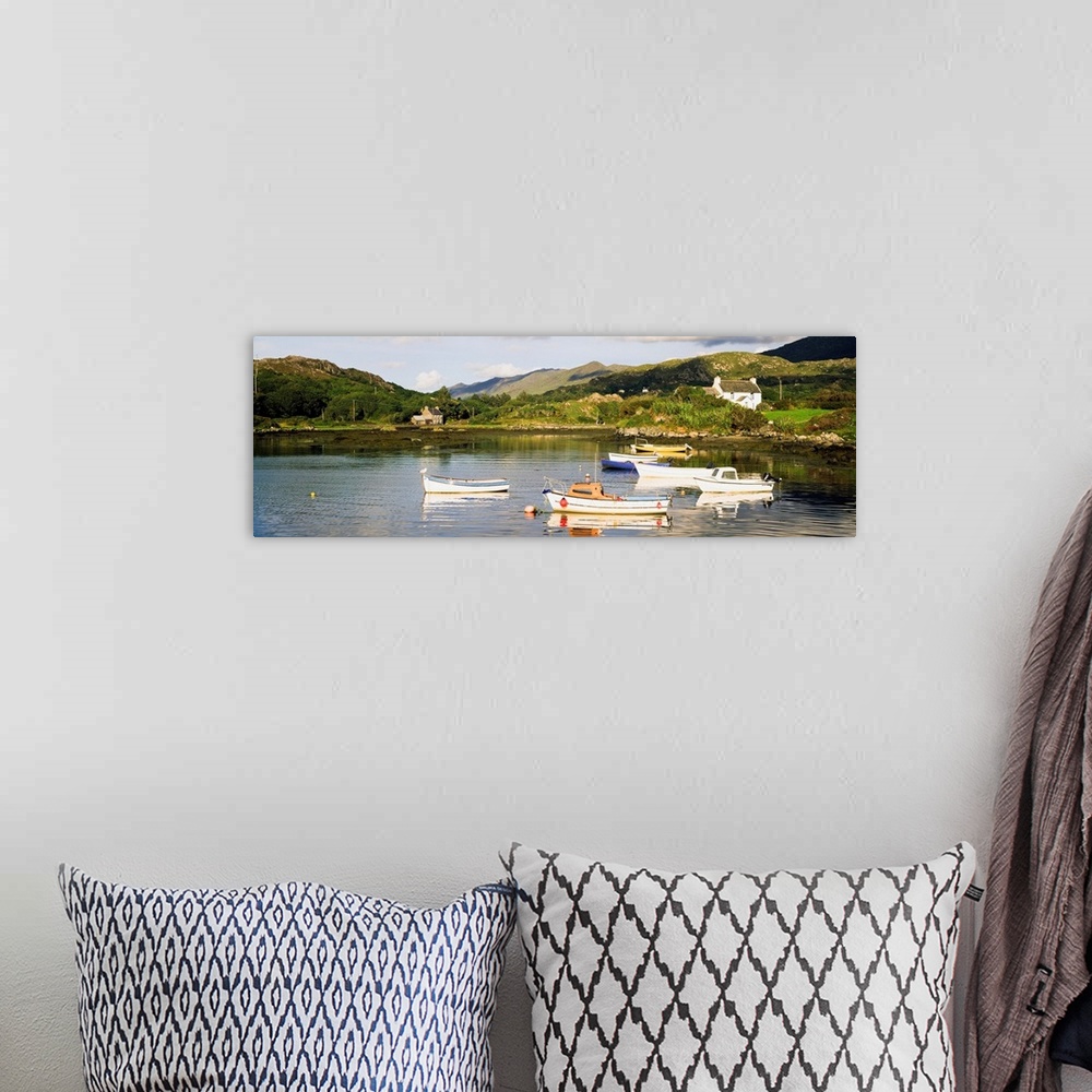 A bohemian room featuring Ballycrovane, County Cork, Ireland, Boats In Harbour