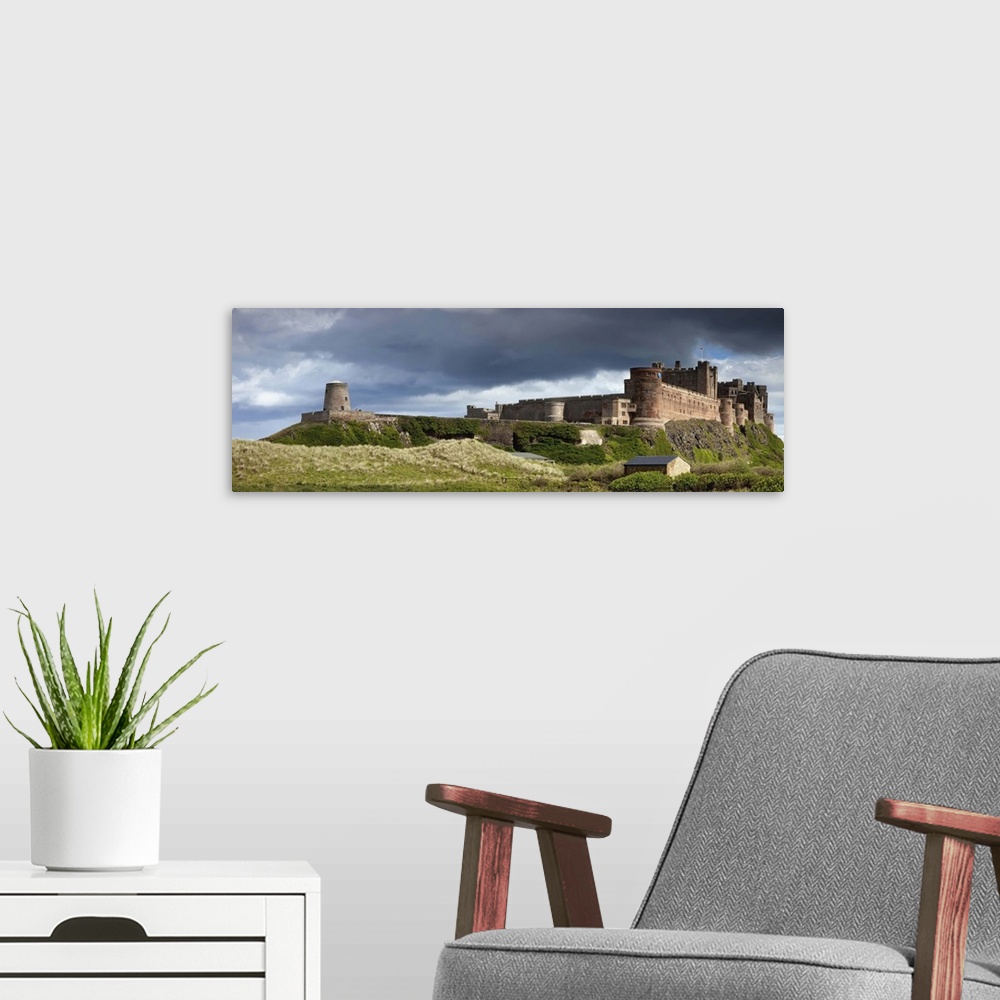A modern room featuring Bamburgh Castle. Northumberland, England.