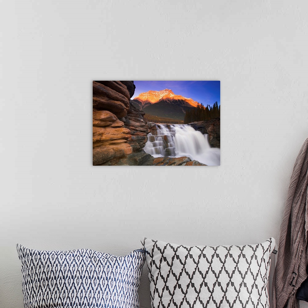 A bohemian room featuring Beautiful Mountain Waterfall