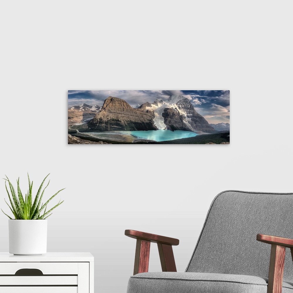 A modern room featuring Berg Lake, Mount Robson Provincial Park, British Columbia, Canada
