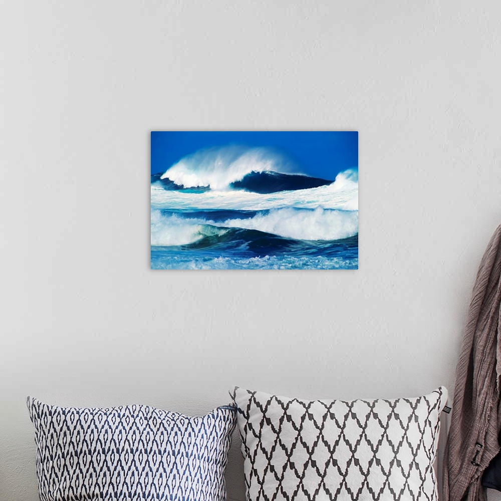 A bohemian room featuring Big Waves, Stormy Water With Whitewash And Spray