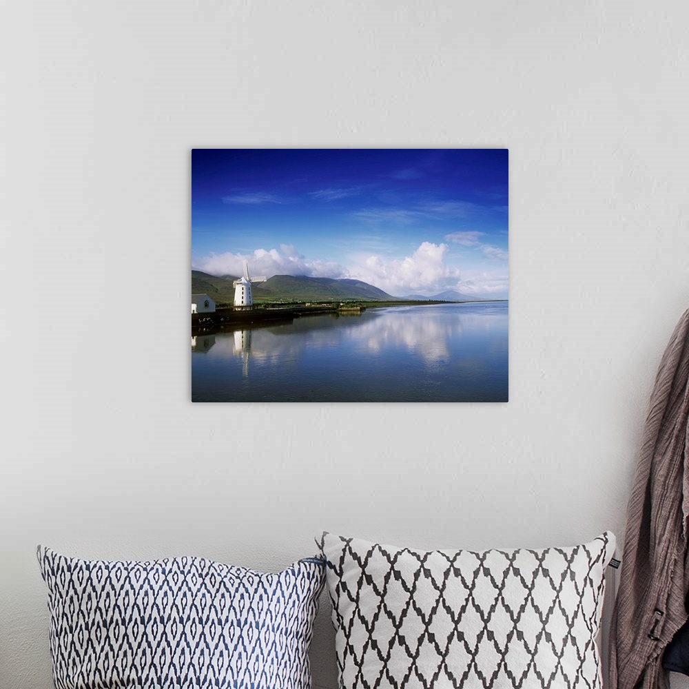 A bohemian room featuring Blennerville Windmill Reflected In River, Tralee, County Kerry, Republic Of Ireland