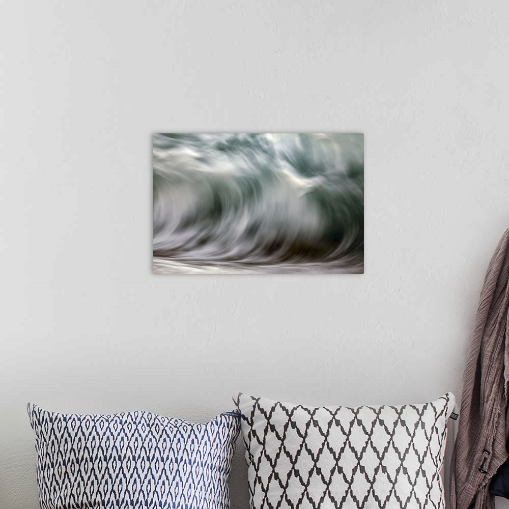 A bohemian room featuring Blur of the motion of a wave, Hawaii, united states of America.