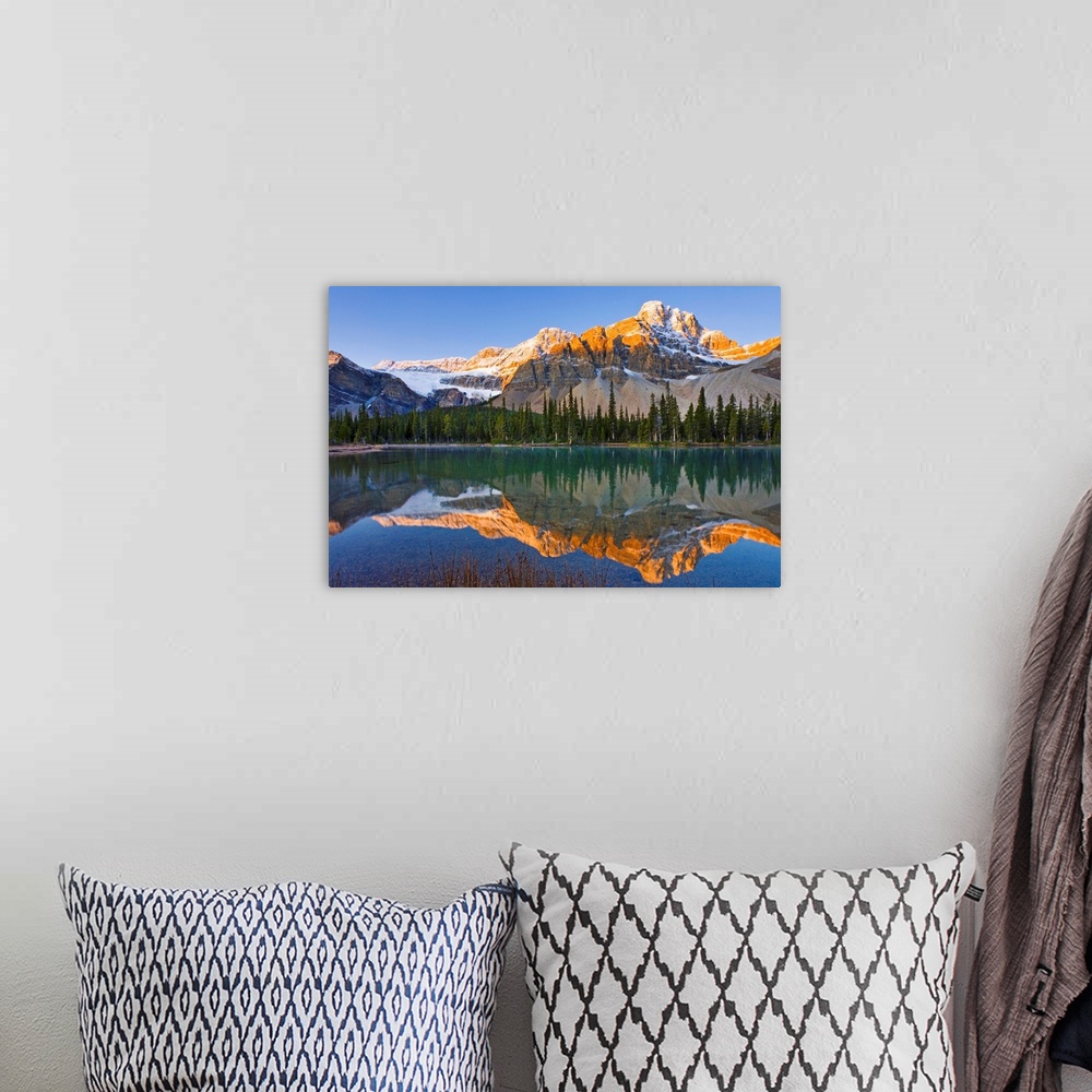 A bohemian room featuring Bow Lake And Crowfoot Mountain At Sunrise, Alberta, Canada