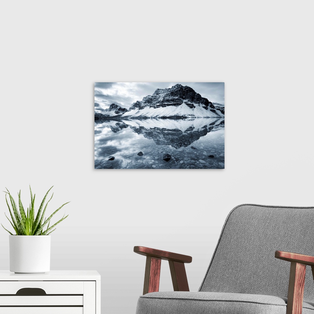 A modern room featuring Bow Lake And Mount Crowfoot, Banff National Park, Alberta, Canada