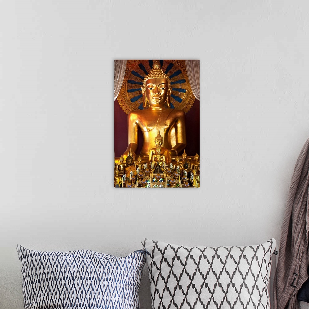 A bohemian room featuring Buddhist Statue In Wat Phra Singh Temple; Chiang Mai, Thailand