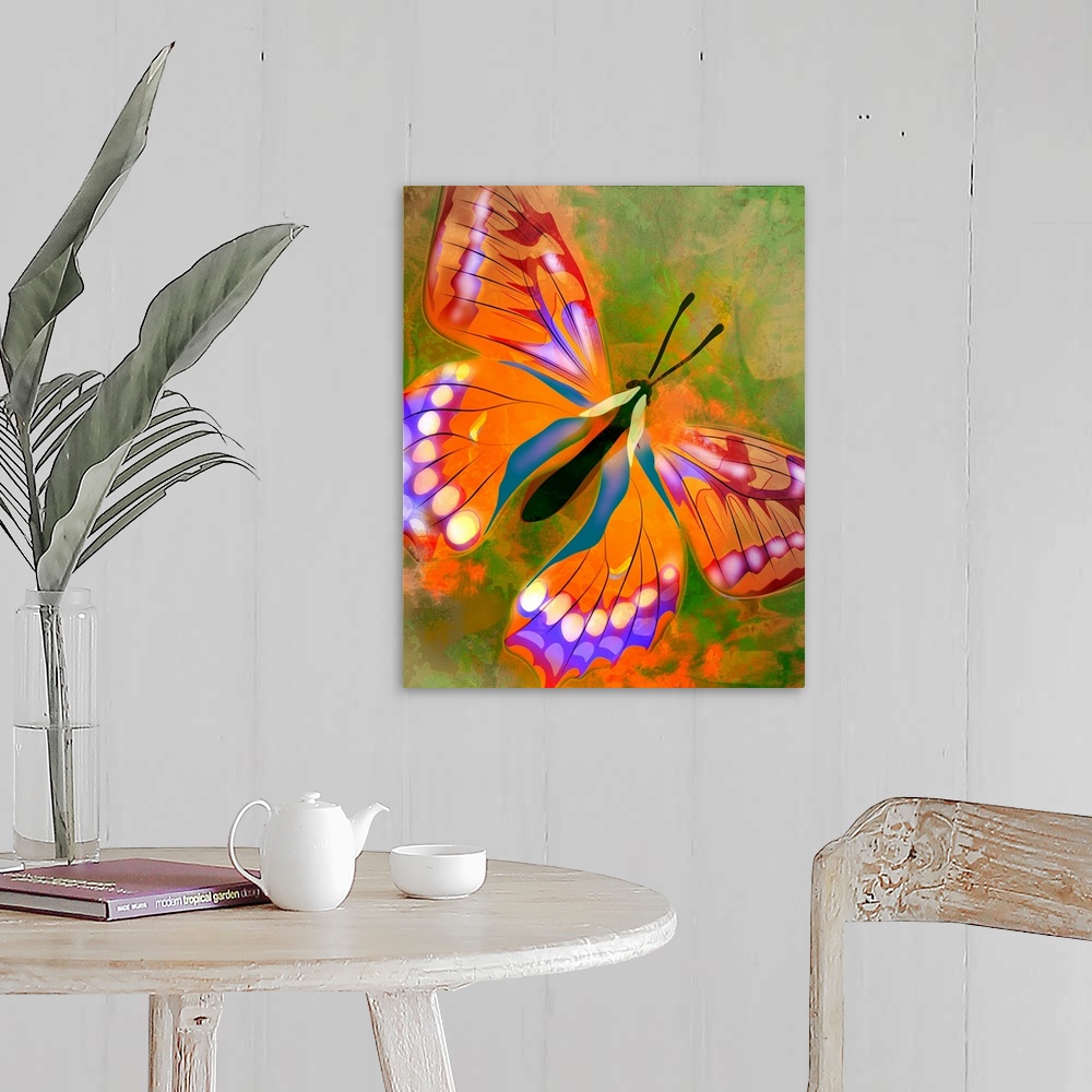 A farmhouse room featuring Butterfly Illustration