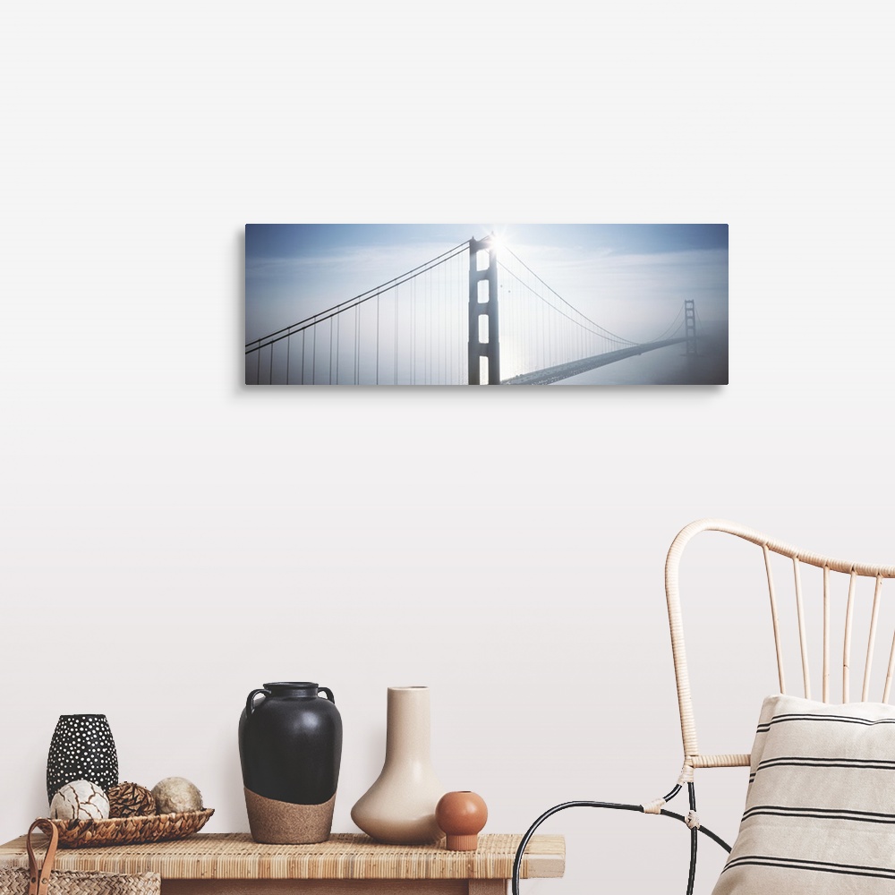 A farmhouse room featuring California, San Francisco, Golden Gate Bridge In Foggy Morning Light