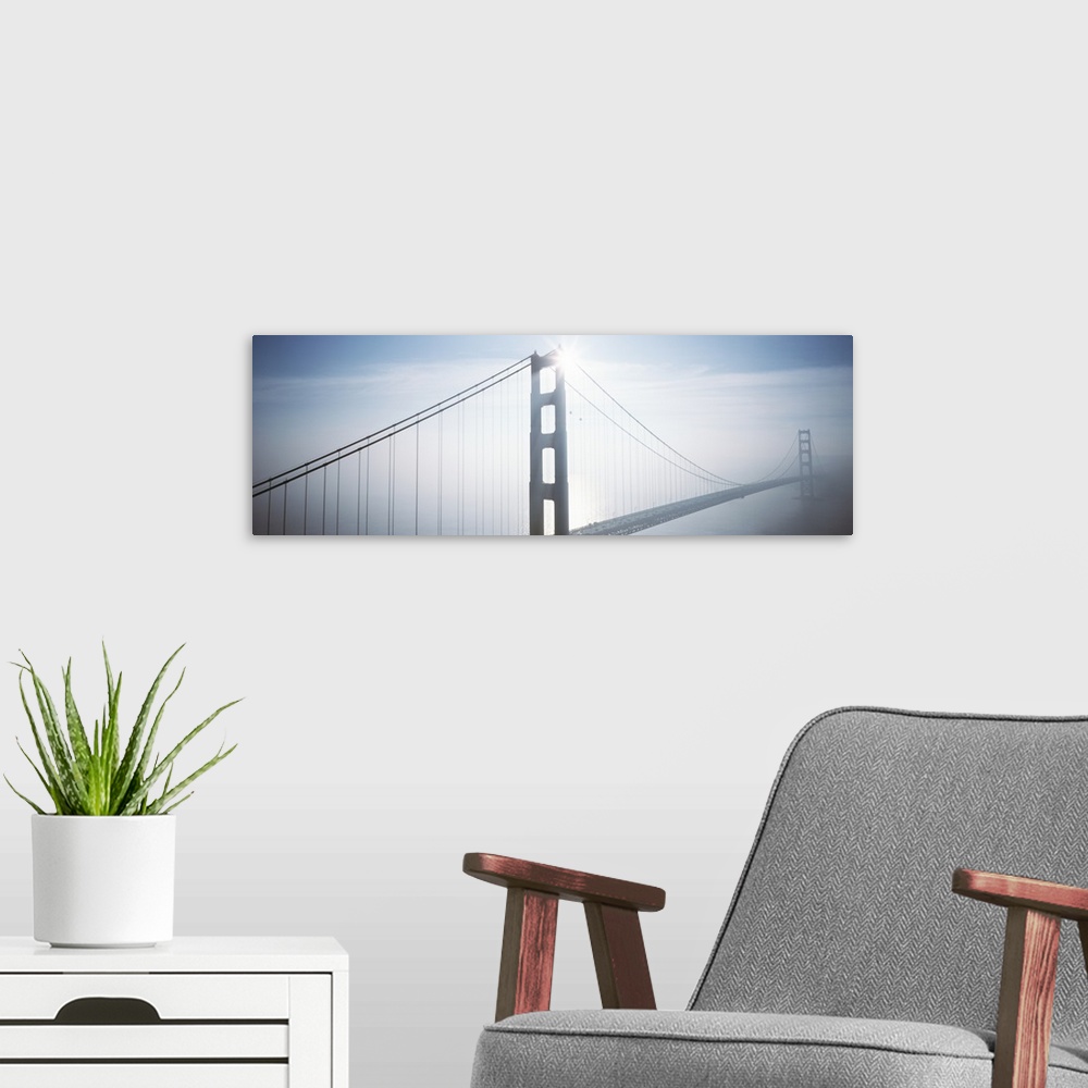 A modern room featuring California, San Francisco, Golden Gate Bridge In Foggy Morning Light