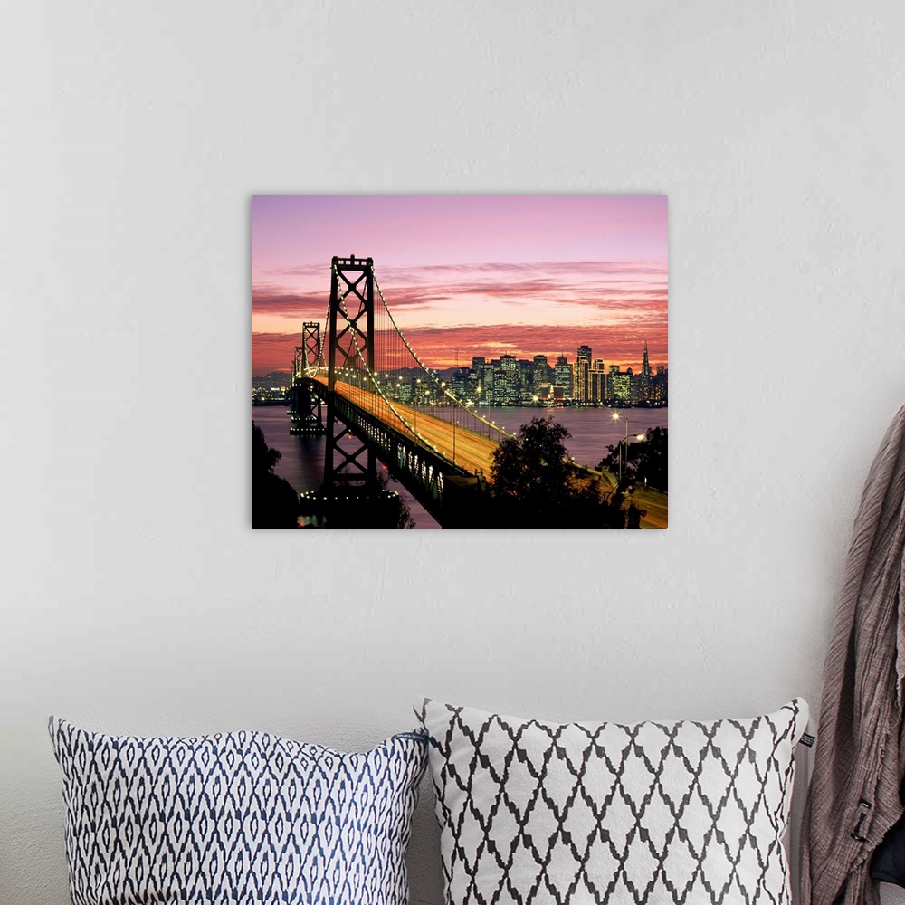 A bohemian room featuring California, San Francisco, Sunset On Bay And Skyline