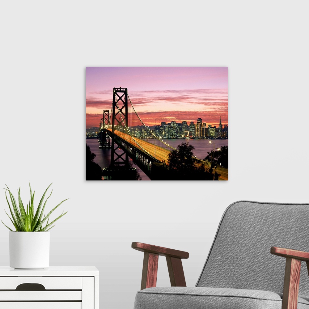 A modern room featuring California, San Francisco, Sunset On Bay And Skyline