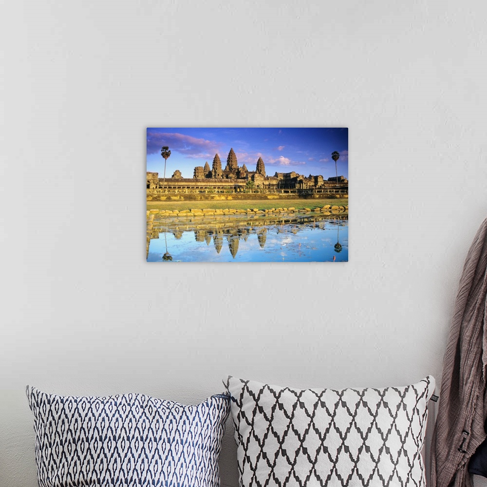 A bohemian room featuring Cambodia, Siem Reap, Angkor Wat, View Of Temple From Front