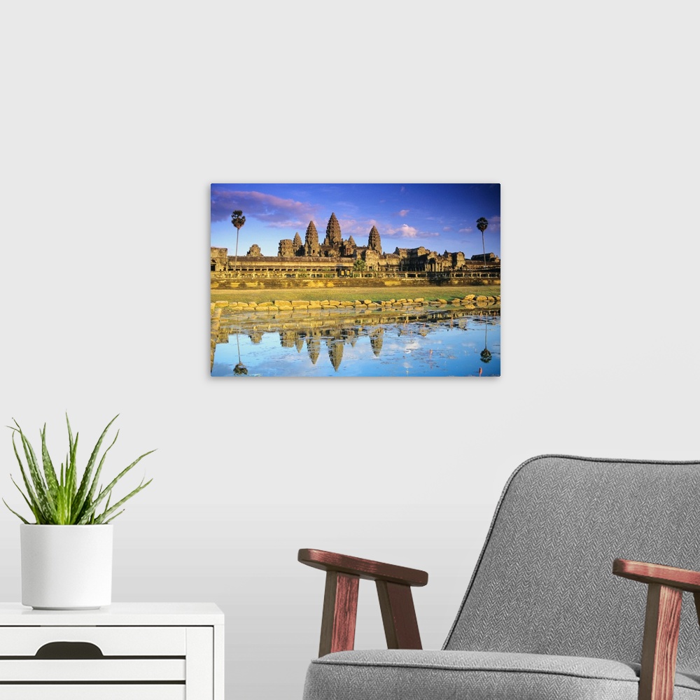 A modern room featuring Cambodia, Siem Reap, Angkor Wat, View Of Temple From Front