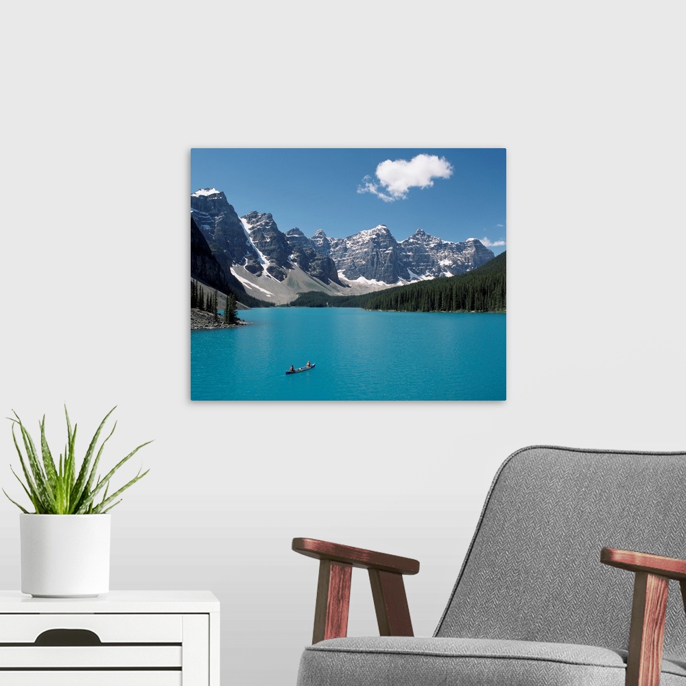 A modern room featuring Canoeing On Moraine Lake, Banff National Park; Alberta, Canada
