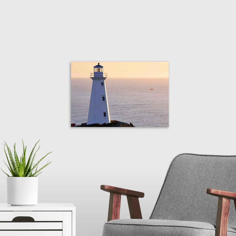 A modern room featuring Cape Spear Lighthouse At Sunrise, Avalon Peninsula, Newfoundland, Canada