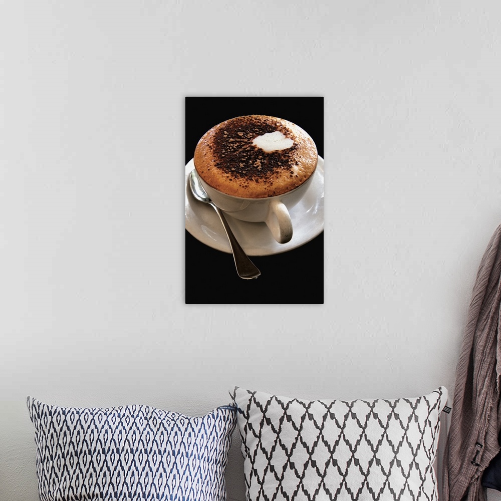 A bohemian room featuring Cappuccino With Cocoa Powder