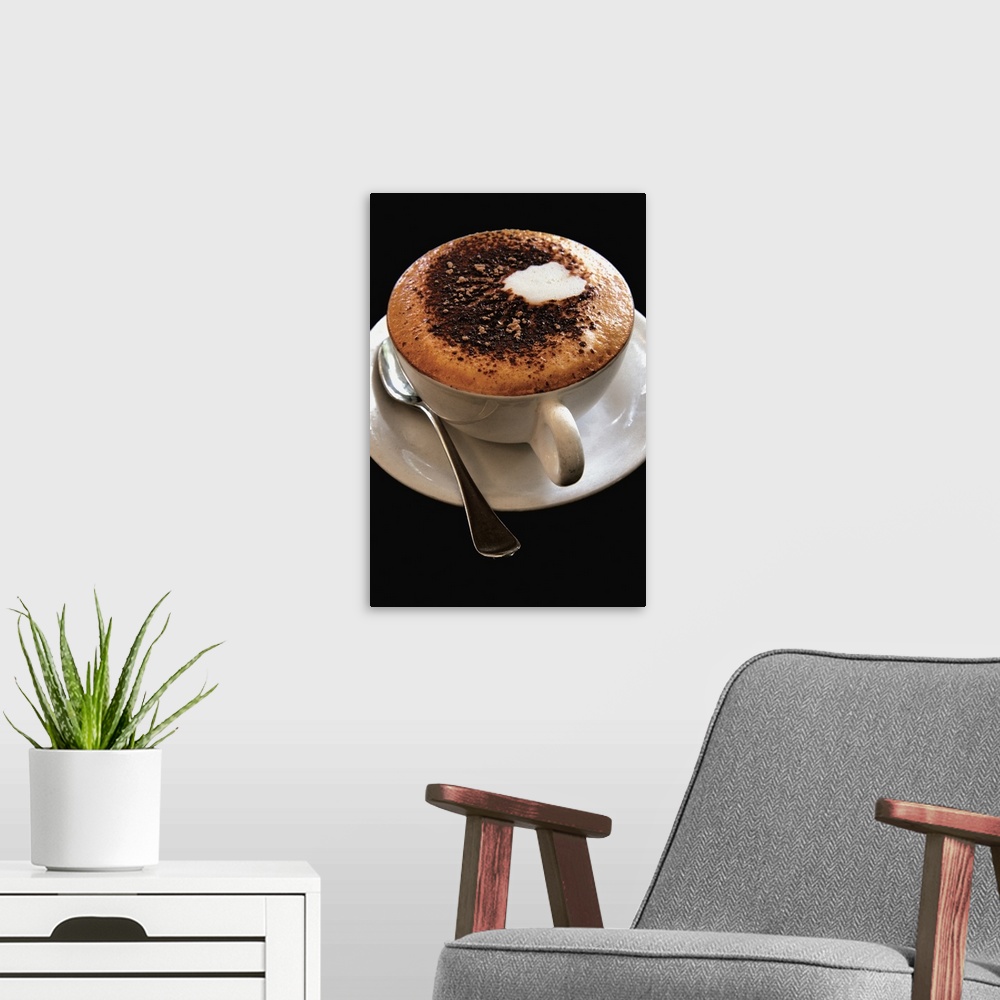 A modern room featuring Cappuccino With Cocoa Powder