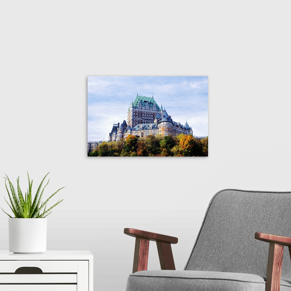 A modern room featuring Chateau Frontenac; Quebec, Canada