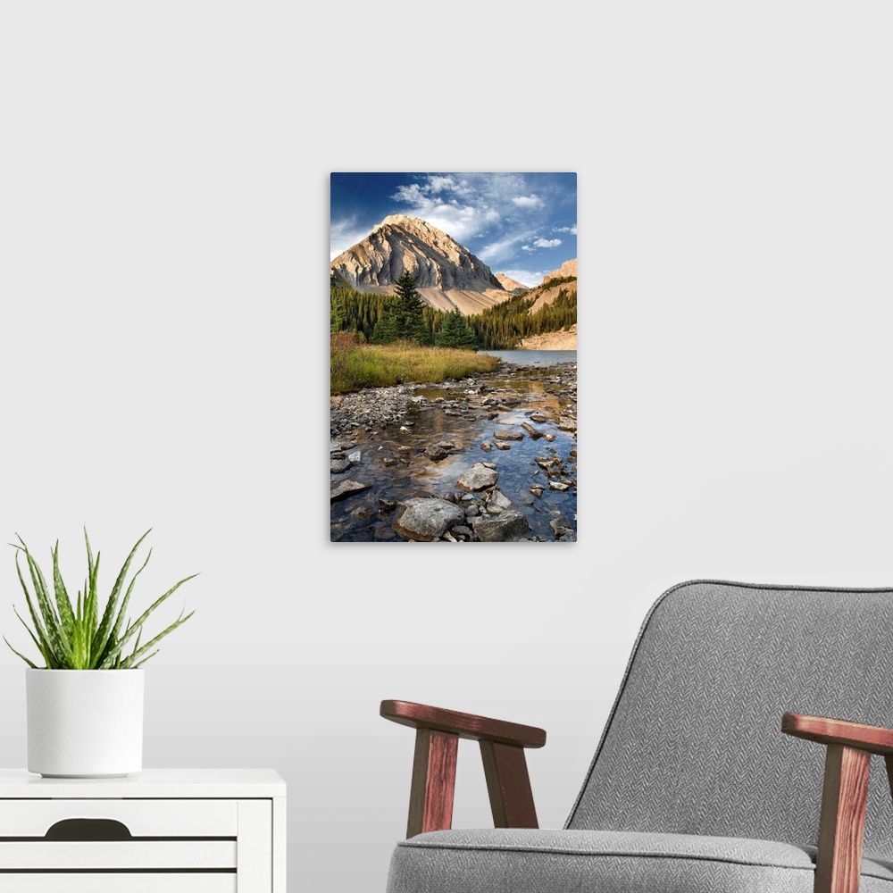 A modern room featuring Chester Lake, Spray Valley Provincial Park, Alberta, Canada