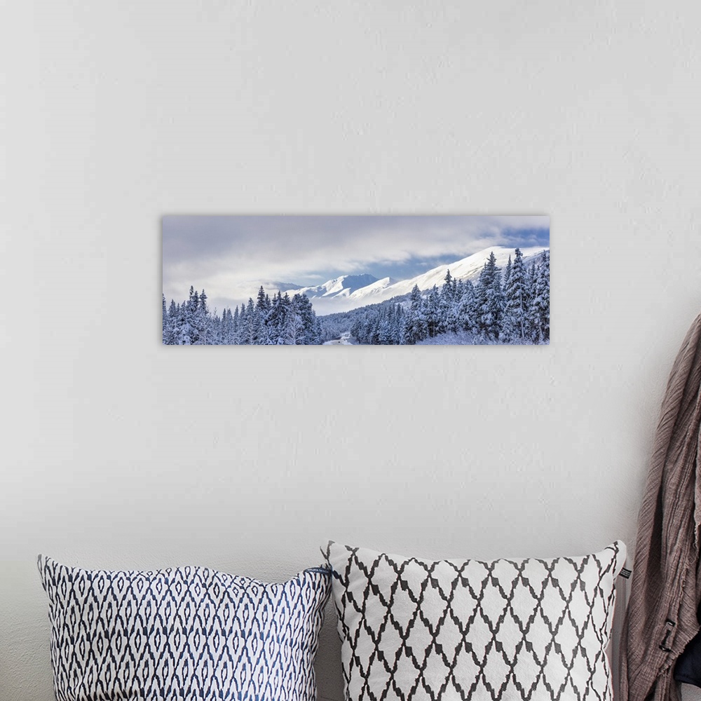 A bohemian room featuring Clouds Clearing Over Seward Highway From The Kenai Mountains, Alaska