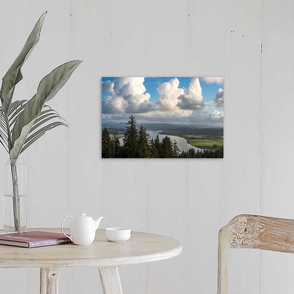 A farmhouse room featuring Clouds drift over Youngs Bay, Astoria, Oregon, United States of America