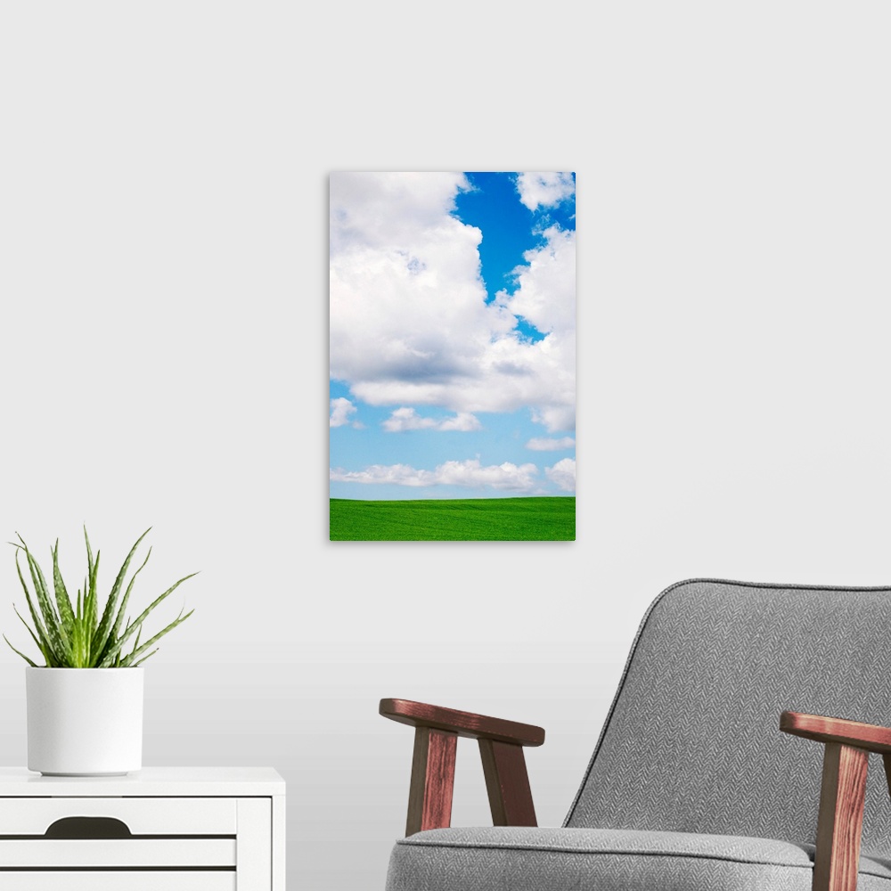 A modern room featuring Clouds In The Sky